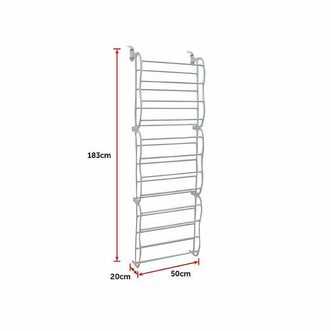 Shoe Rack Storage 36-Pairs Over The Door Hanging Holder Organiser Shelf Hook