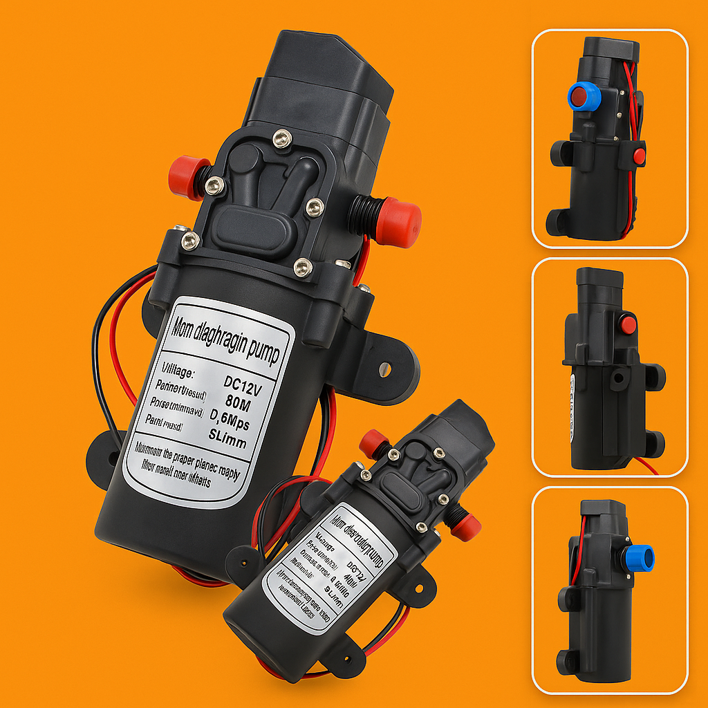 60W 12V 80PSI Water Pump – Self-Priming 5L/min High Pressure Pump for Caravan, Boat, and Camping-NEW