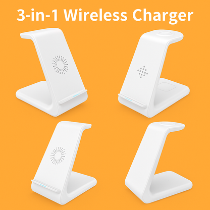 3-in-1 Wireless Fast Charging Dock Station for Apple Devices-NEW