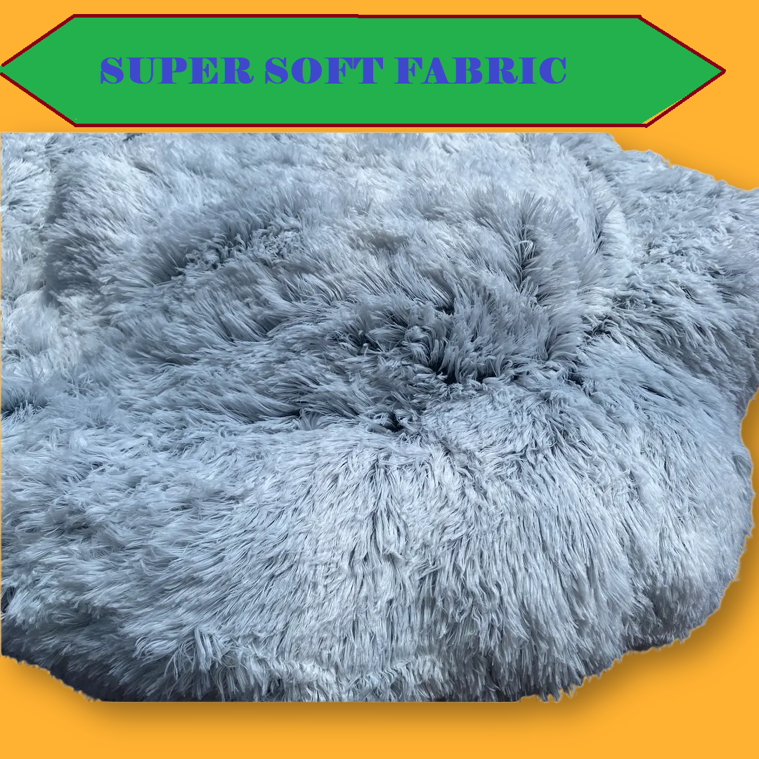Pet Calming Donut Bed – Soft Plush Nest for Dogs & Cats (70cm)-New