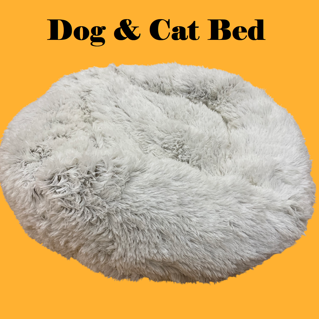 Pet Calming Donut Bed – Soft Plush Nest for Dogs & Cats (70cm)-New