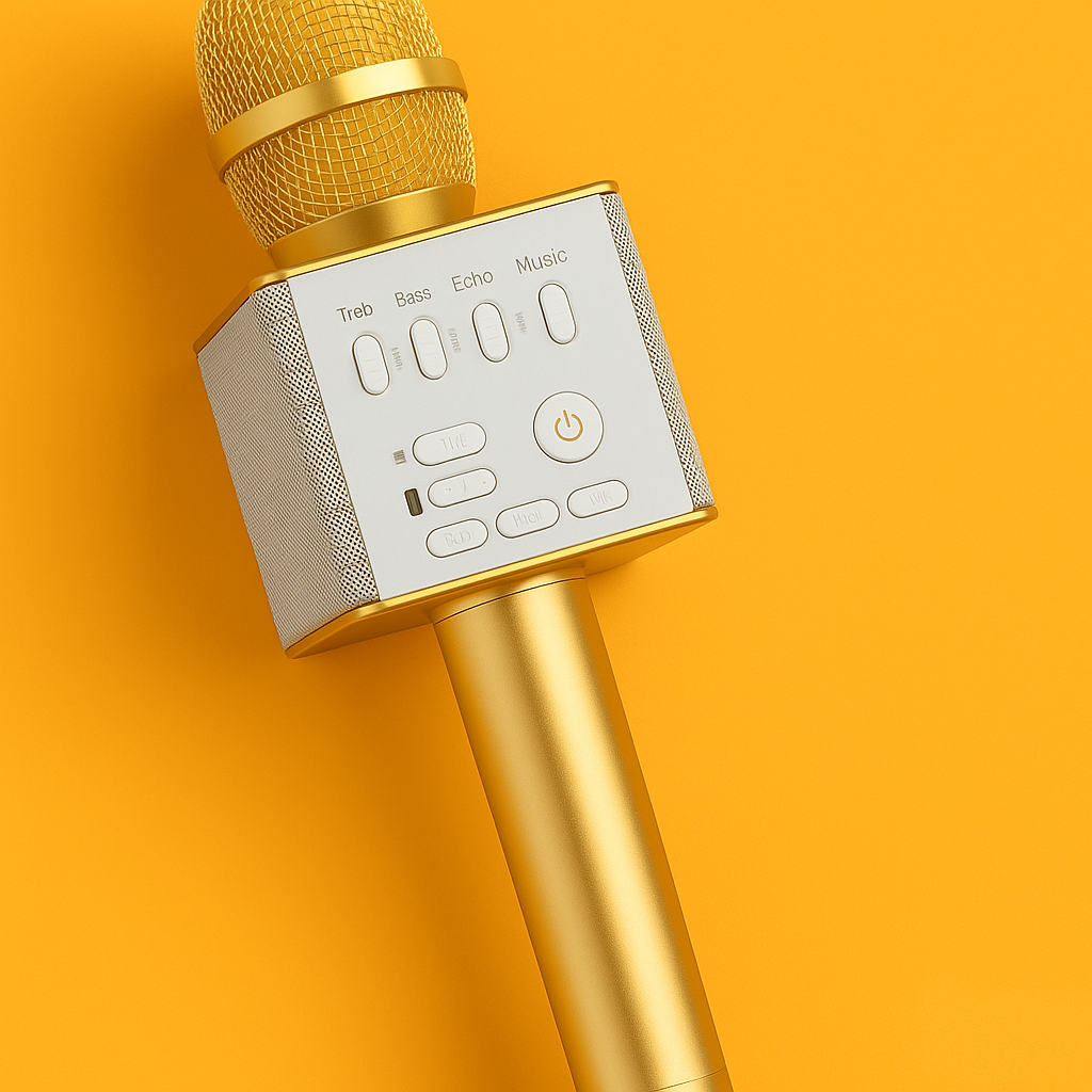 Wireless Bluetooth Karaoke Microphone Speaker – Handheld Mic with Dual Speakers (Q9) -NEW