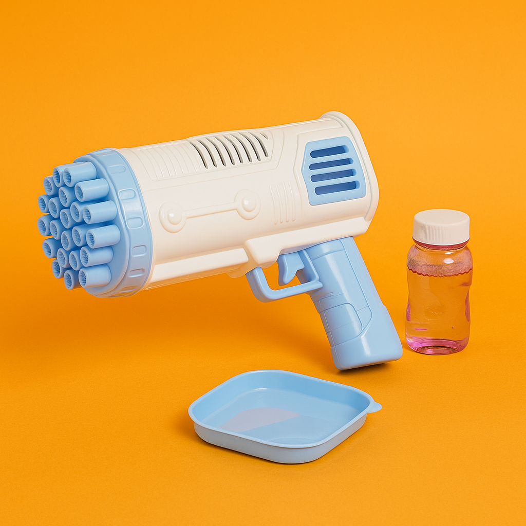 36-Hole Bubble Gun – Bazooka Bubble Machine Toy for Kids Blue-NEW