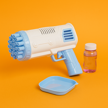 36-Hole Bubble Gun – Bazooka Bubble Machine Toy for Kids Blue-NEW
