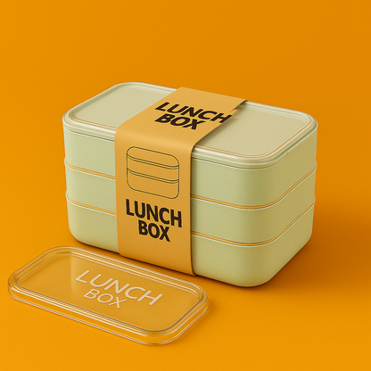 3-Layer Bento Lunch Box – 900ml Eco-Friendly Leakproof Food Container -NEW
