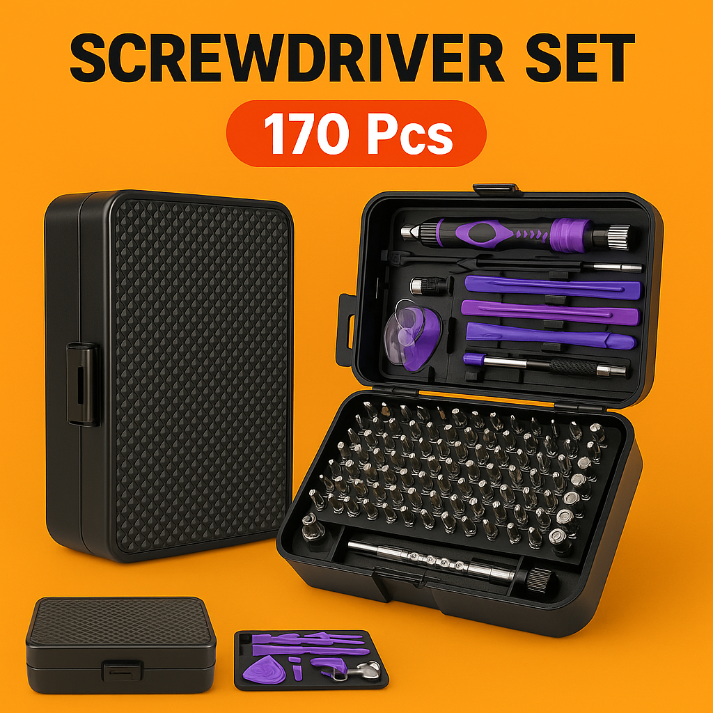 170-in-1 Precision Screwdriver Set – Electronics Repair Tool Kit (Black & Purple)-NEW