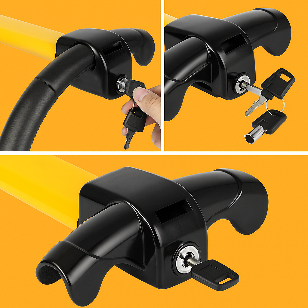 Universal Heavy Duty Anti-Theft Steering Wheel Lock – Rotary Security for Cars & Vans-NEW