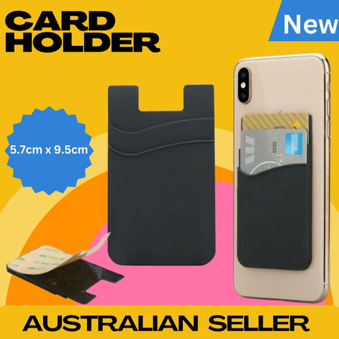 Silicone Mobile Phone Back Double Layers Card Holder Wallet  Stick On Adhesive