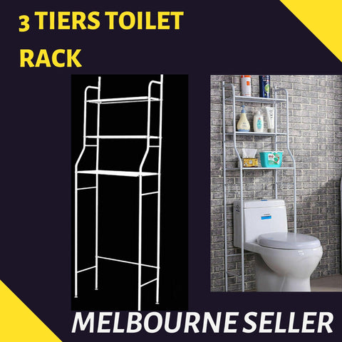 3 Tiers Toilet Shelf Bathroom Rack Over Laundry Washing Machine Storage Shelves