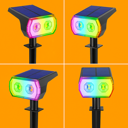 Solar Color Changing Lights Outdoor Waterproof RGB Spot Lamps-NEW