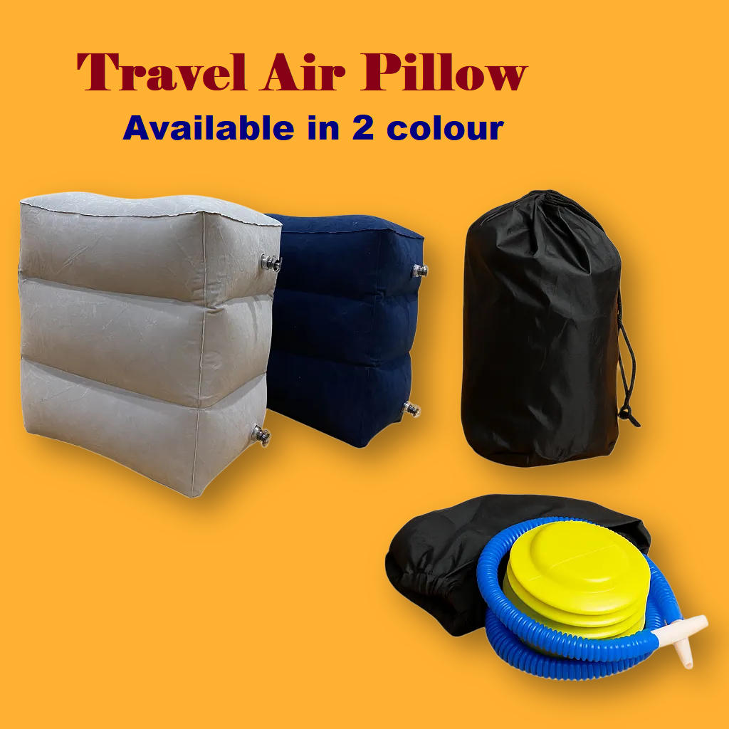 Inflatable Foot Rest Travel Air Pillow Cushion – For Home, Office, and Travel Use-NEW