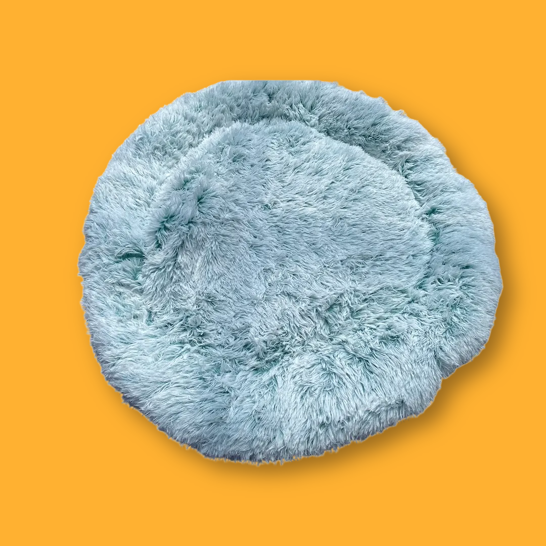 XXL Dog Calming Bed – Soft Plush Donut Pet Nest (120cm)-Green/Coffee- (NEW)