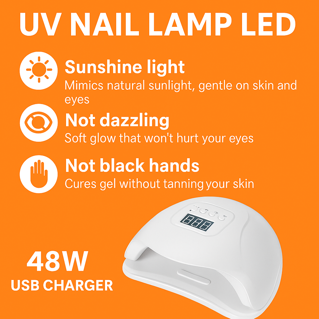 48W USB Sun Five UV LED Nail Lamp – Professional Gel Polish Dryer NEW