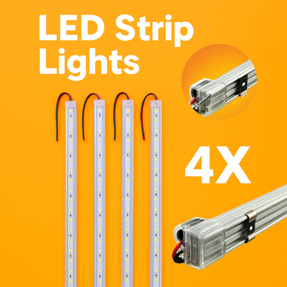 4x 50CM 12V 8520 LED Strip Light Bar Dimmable Caravan 4WD Camping Boat Fishing-NEW