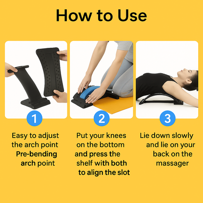 Back Massager Stretcher Fitness Lumbar Support Waist Spine Pain Relief AU -NEW