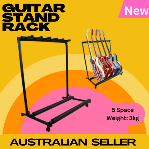 Guitar Stand Fits 5 Guitars Tidy Storage Display Rack Metal Padded Foam Stylish