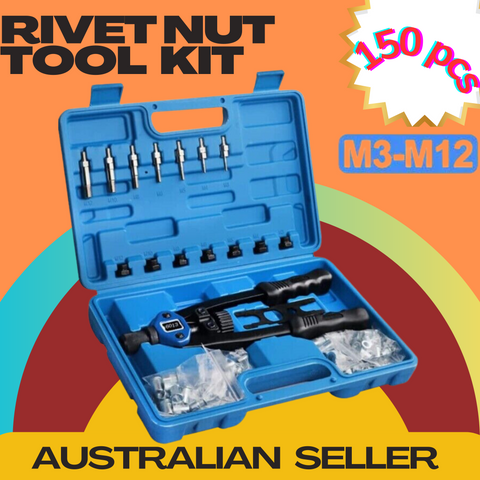 150x Nutsert Mandrels Nut Rivet Tool Kit Rivnut Riveting Riveter Gun Thread M12