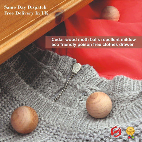 100x Cedar Wood Moth Balls Natural Repellent Musty Clothes Wardrobe Drawer AUS