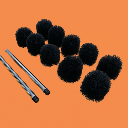 10PCS Replacement Toilet Brush Head Set with 2 Stainless Steel Handles – Durable Bristles Cleaning Brush Kit-NEW