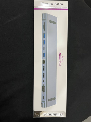 12 in 1 Laptop Docking Station Type-C Dual HDMI Hub Adapter USB 3.0 VGA PD SD TF