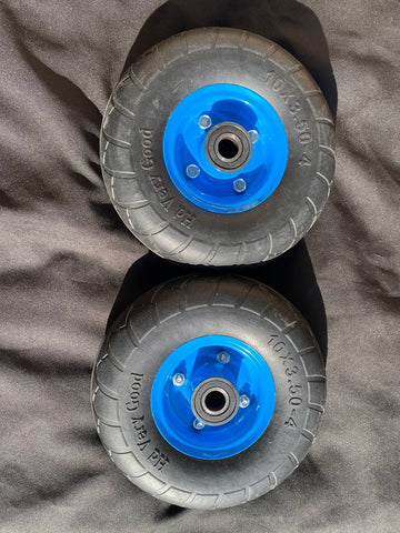 2 x 10" SOLID Hand Trolley Wheel Puncture Proof 3.50-4 Heavy Duty No Air 20mm