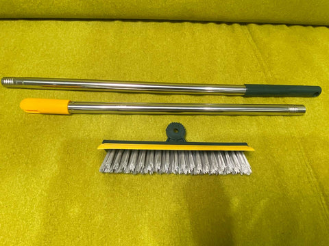 2in1 Floor Brush Scrub Wiper 180 Rotating Head Home Handle Cleaning Bathroom AU