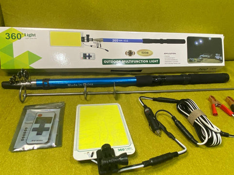 12V Portable Telescopic Light Fishing Rod Pole Camping Lamp Car Repair LED Light
