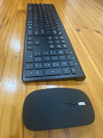 Bluetooth Wireless Keyboard and Mouse Set Ultra Slim Keyboard for Mac Windows