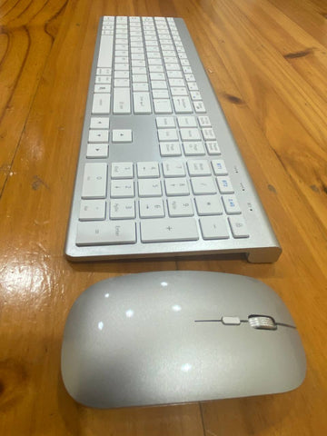 Bluetooth Wireless Keyboard and Mouse Set Ultra Slim Keyboard for Mac Windows