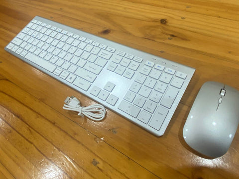 Bluetooth Wireless Keyboard and Mouse Set Ultra Slim Keyboard for Mac Windows