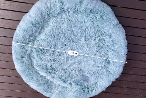 Pet Dog Calming Bed Warm Soft Plush Round Comfy Sleeping Washable GREEN