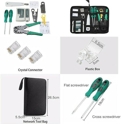 CAT6/5 Lan Network Cable Tool Tester Crimper RJ45 Ethernet LAN Kit Crimping Set