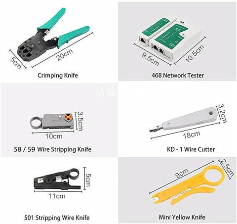 CAT6/5 Lan Network Cable Tool Tester Crimper RJ45 Ethernet LAN Kit Crimping Set