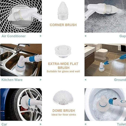 New Turbo Spin Scrub Mop Bath Cleaning Brush High Floor Scrubber Hurricane Home
