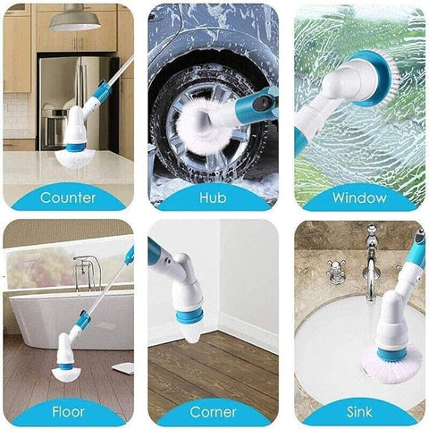 New Turbo Spin Scrub Mop Bath Cleaning Brush High Floor Scrubber Hurricane Home