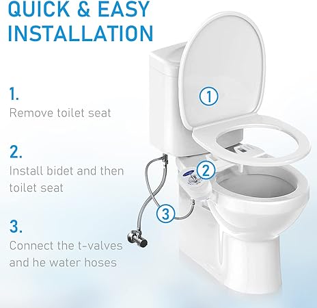 Toilet Bidet Attachment – Non-Electric, Adjustable Hygienic Cleaning Solution-NEW