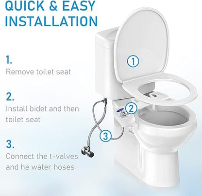 Toilet Bidet Attachment – Non-Electric, Adjustable Hygienic Cleaning Solution-NEW