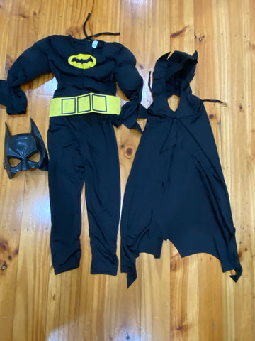 Kids Muscle Batman Superhero Cosplay Costume With Mask Party Carnival Props