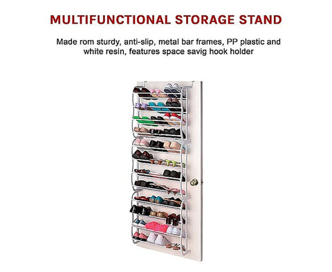 Shoe Rack Storage 36-Pairs Over The Door Hanging Holder Organiser Shelf Hook