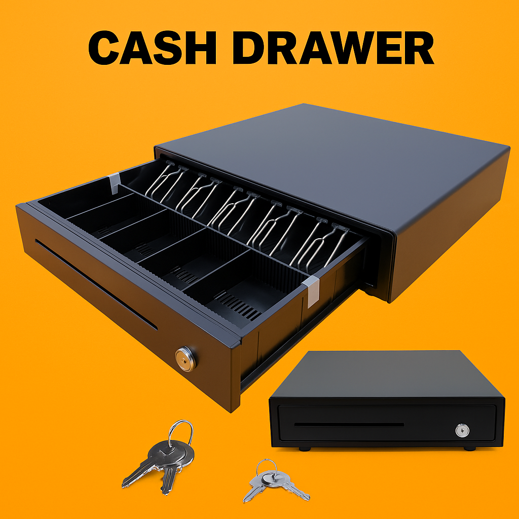Heavy Duty Cash Drawer POS Register – 5 Bills 5 Coins Tray with RJ11 Cable -New
