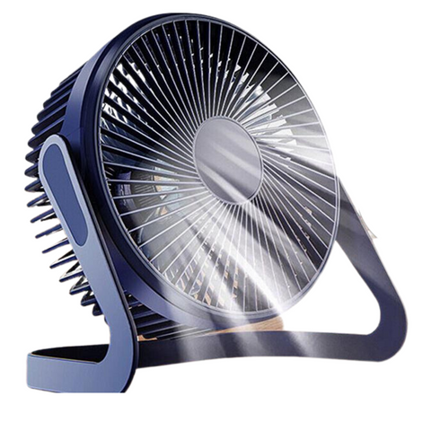 Portable mini USB Cooling Fan 360° Small Desktop Desk Quiet Computer 6 inch-Navy
