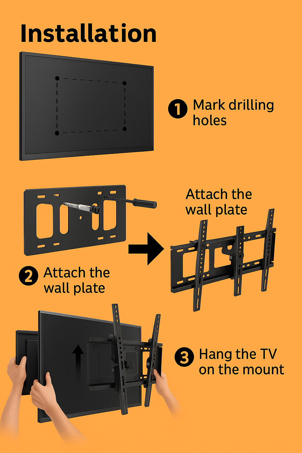 AUS TV Wall Mount LCD LED Swivel Bracket 32 40 42 46 50 52 55 60 62 63 64 65 70 NEW