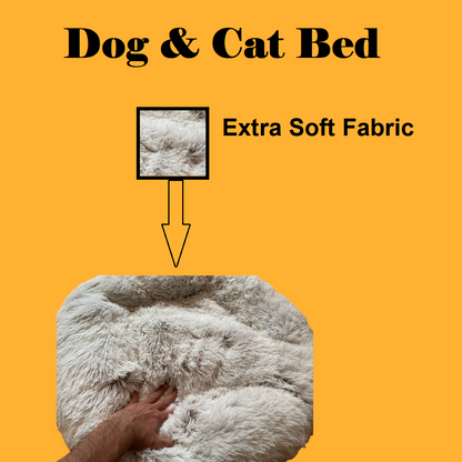 Pet Calming Donut Bed – Soft Plush Nest for Dogs & Cats (70cm)-New