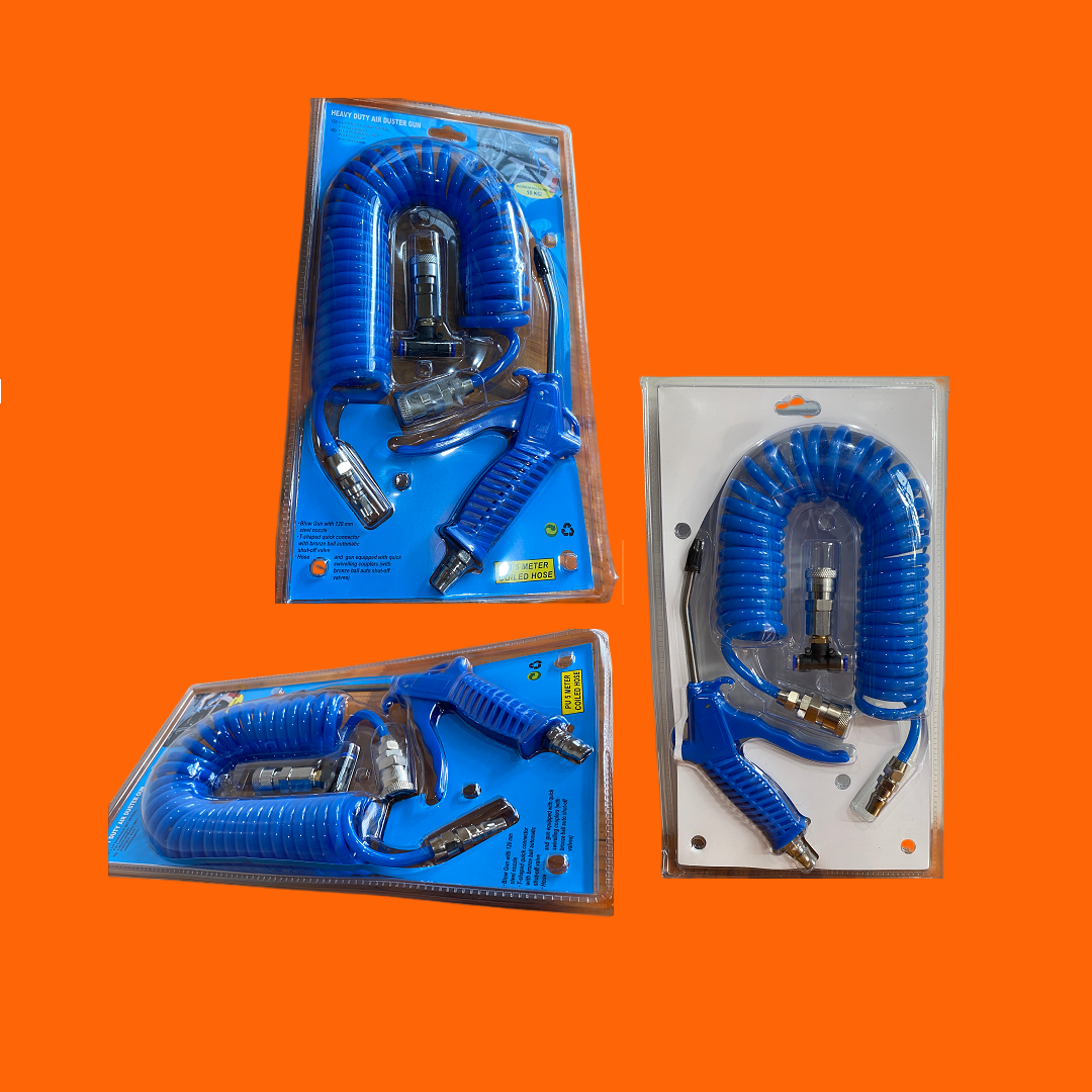 Heavy Duty Air Blower Duster Gun with 5 Meter PU Coiled Hose – Compressed Air Cleaning Tool-NEW