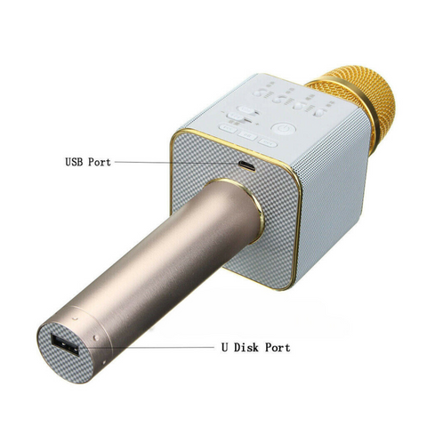 2In1 Wireless bluetooth Karaoke Microphone Speaker Handheld Mic USB Player AU