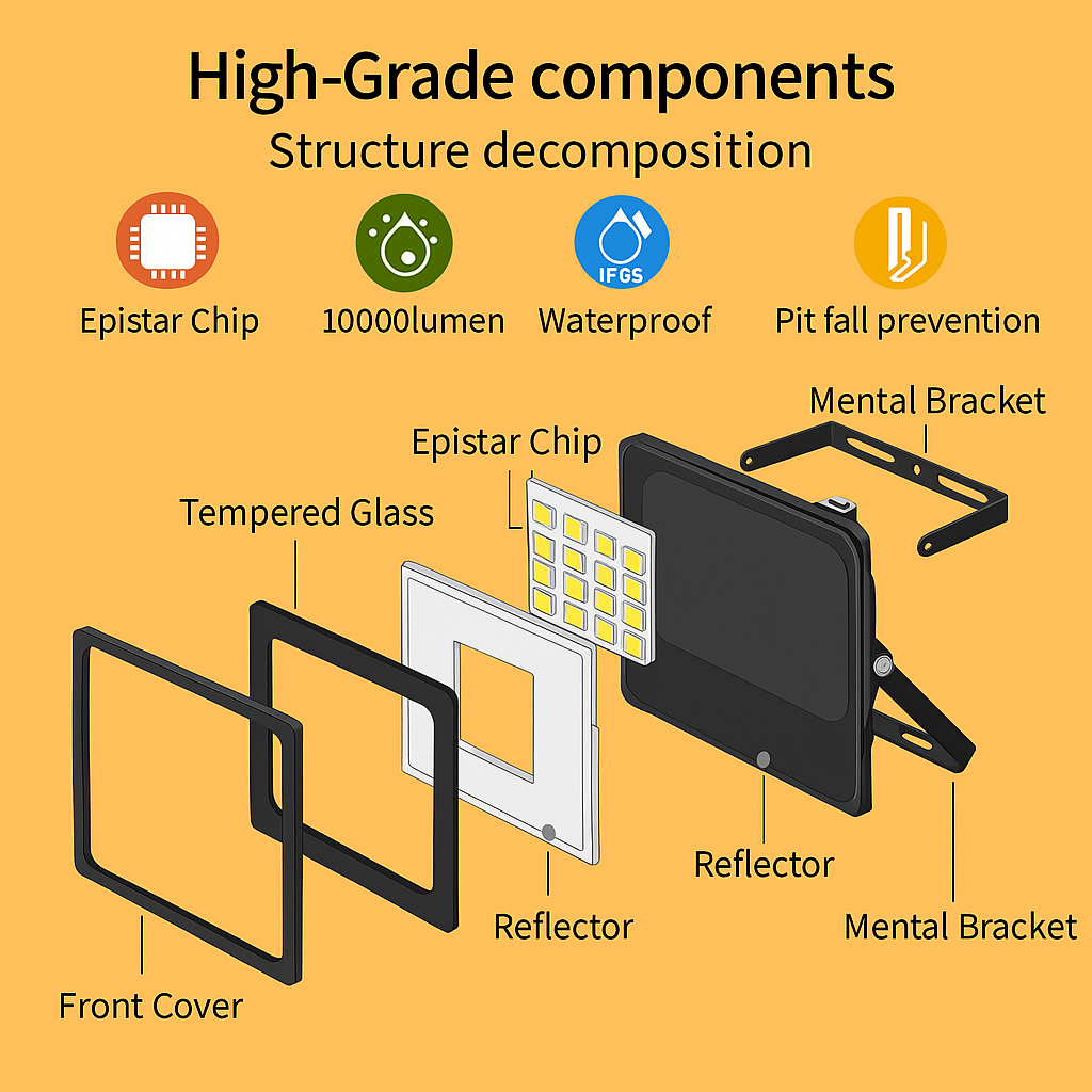 LED Flood Light 300W IP66 Outdoor Spotlight 240V Cool White AU Plug-NEW