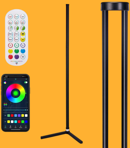 150CM RGB LED Floor Corner Lamp with Bluetooth App & Remote Control-NEW