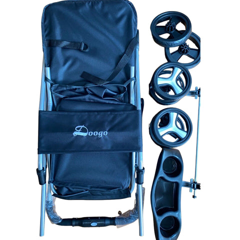 Large Pet Stroller Dog Cat Carrier Travel Pushchair Foldable Pram 4 Wheels