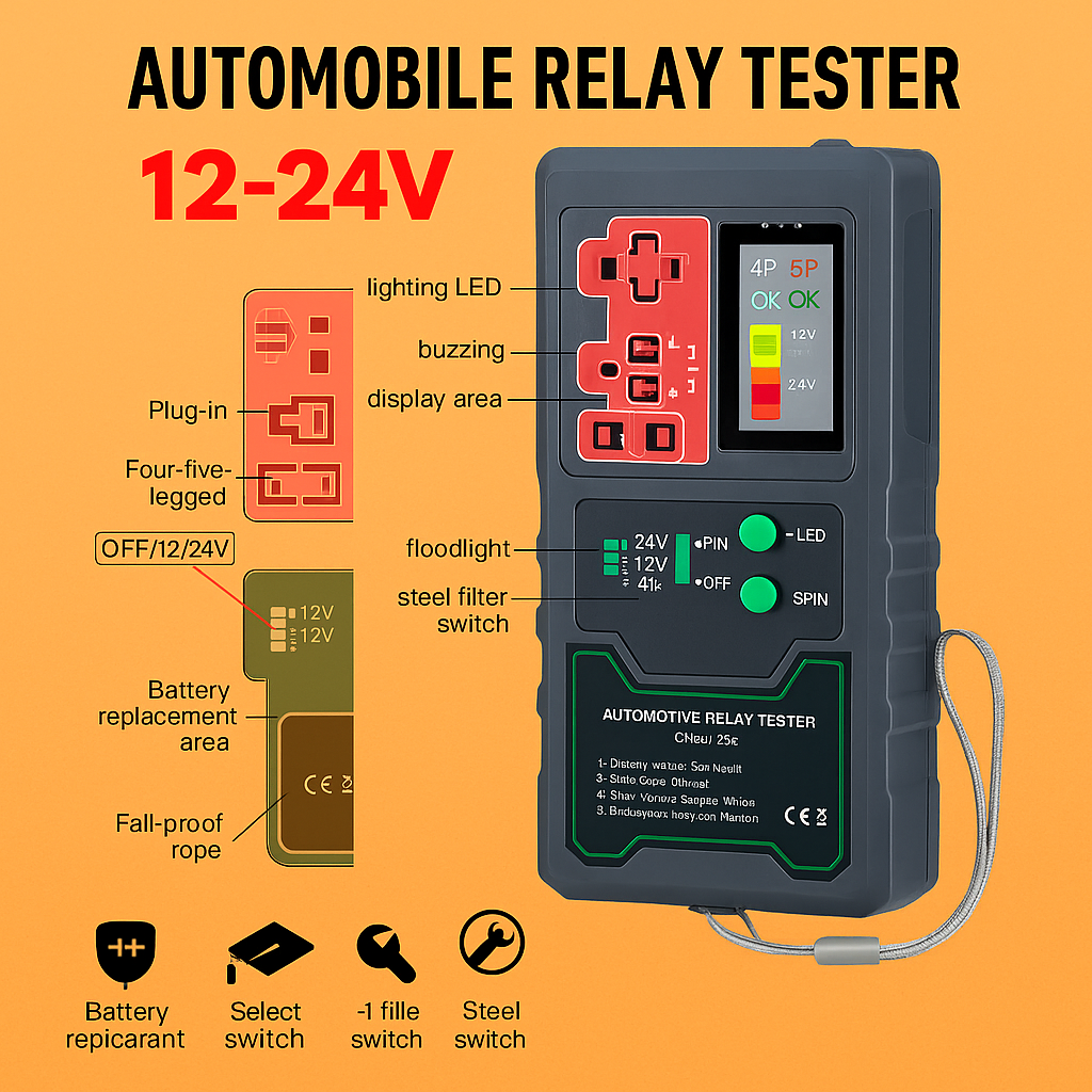 12-24V Automotive Electronic Relay Tester-New