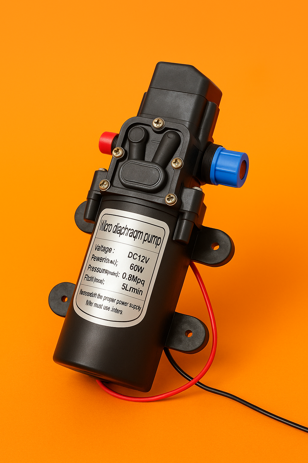 60W 12V 80PSI Water Pump – Self-Priming 5L/min High Pressure Pump for Caravan, Boat, and Camping-NEW